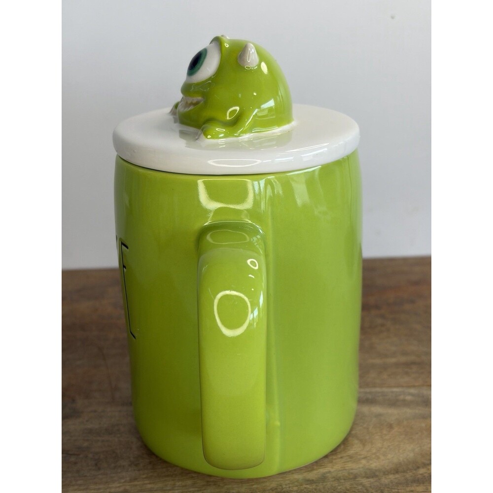 Rae Dunn Pixar Monsters Inc. Mike Wazowski Mug w/ Topper Lid Green - Disney - Picture 4 of 9